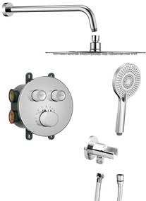 Sapho Sapho, SMART SELECT podomietková termostatická sprchová súprava, 2 výstupy, vystúpenie, chróm, RP032-01