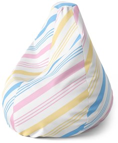 Sablio Sedací vak Pear Trojfarebné pruhy - 70 x 95 x 15 cm