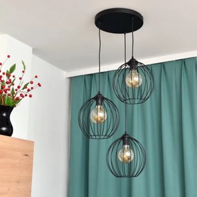 LED Luster na lanku MERCURE 3xE27/15W/230V ø 50 cm čierna