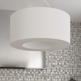 Závesné svietidlo Saturno Slim, 1x biele textilné tienidlo, (biely plast), (fi 70 cm)