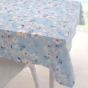 Biante Zamatový štvorcový obrus Tamara TMR-044 Jarné kvety na nebesky modrom 80x80 cm