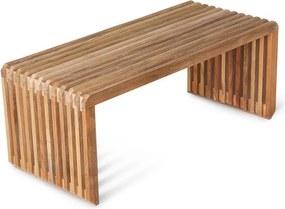 Prírodná drevená teaková lamelová lavica Slatted - 96*43*38 cm