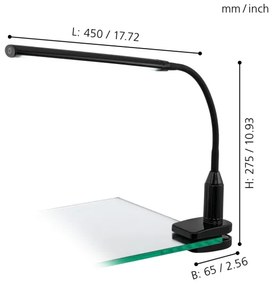 Eglo 96437 - LED Lampa s klipom LAROA LED/4,5W/230V čierna