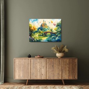 Sklenený obraz - Rozprávkový zámok (70x50 cm)