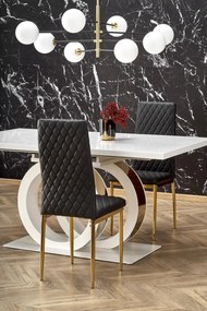 Rozkladací jedálenský stôl GALARDO 160/200 cm biely/zlatý