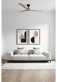 FARO 34282 -Stropný ventilátor KLIM L borovica/čierna pr. 150 cm+ diaľkové ovládanie