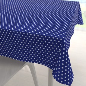 Biante Bavlnený štvorcový obrus Sandra SA-352 Biele hviezdičky na modrom 100x100 cm