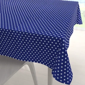 Biante Bavlnený štvorcový obrus Sandra SA-352 Biele hviezdičky na modrom 90x90 cm