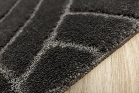 Kúpeľňový koberček Sash Sage tmavosivý, pruhy