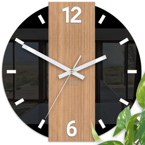 Bambusové nástěnné hodiny Primo 30 cm hnědé/černé