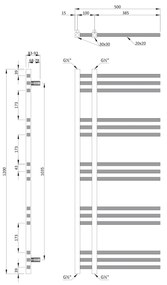 Sapho Sapho, MAGDALENA vykurovacie teleso 500x1200 mm, chrom, IZ101