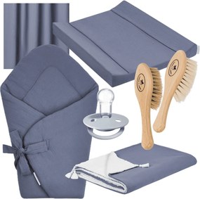 Detská súprava z mušelínu modrá