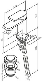 Umývadlová batéria AM.PM Flash FNA82100 jednopáková s odtokovým ventilom, chróm