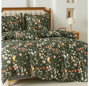 Obliečky z mikrovlákna COLORFUL MEADOW tmavo zelené Rozmer obliečky: 2 ks 70 x 90 cm | 200 x 220 cm