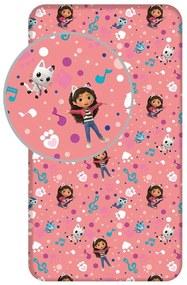 Napínacia bavlnená detská plachta na jednolôžko 90x200 cm Gabby's Dollhouse – Jerry Fabrics