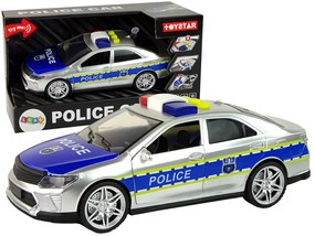 LEAN TOYS Policajné auto 1:14 Trecí pohon - strieborné