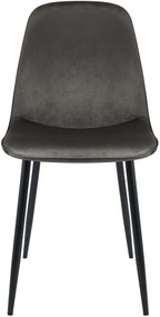 Sada 4 ks jedálenskej stoličky Maryam zamat - antracitová