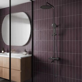 Rea Lungo, sprchová súprava s termostatickou batériou, grafitová, REA-P6386