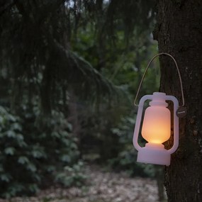 Stolná lampa biela s efektom plameňa 22 cm - Storm Mini
