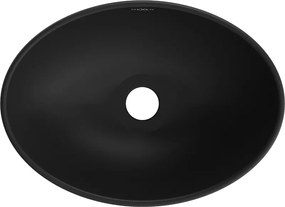 Mexen Elza, keramické umývadlo na dosku 405 x 330 mm, čierna matná-strieborná, 21014024