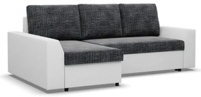 Rohová rozkladacia sedačka LUGO popolová / biela