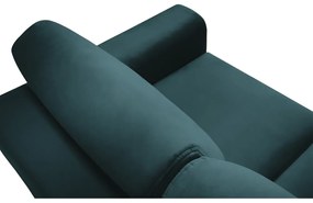 Zamatová rozkladacia/s úložným priestorom pohovka v petrolejovej farbe 235 cm Kyoto – Cosmopolitan Design