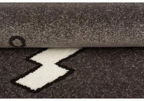 Detský kusový koberec Králik v klobúku sivo hnedý 133x190cm