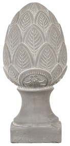 Šedá dekorácia šiška na podstavci Pine - Ø16*33 cm