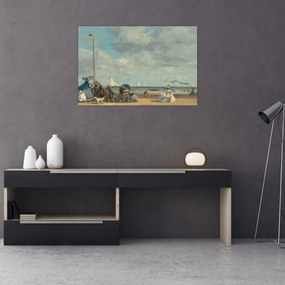 Obraz - Eugène Boudin, Beach  at Trouville, reprodukcia (90x60 cm)