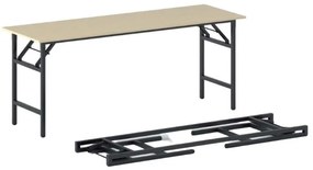 Konferenčný stôl FAST READY s čiernou podnožou 1700 x 500 x 750 mm, dub prírodný