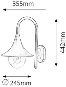 Rabalux vonkajšie nástenné svietidlo Konstanz 8245