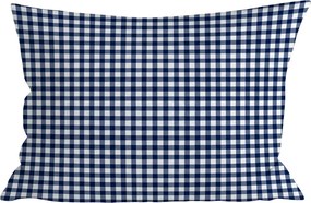 Obliečka na vankúš z mikrovlákna NAVY GINGHAM 70x90 cm, modro-biely