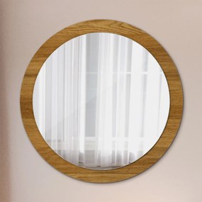 Okrúhle ozdobné zrkadlo Rustikálny dub fi 90 cm
