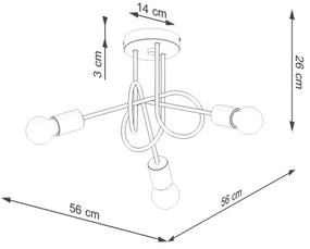 Sollux SL.1474 - Prisadený luster EMBER 3xE27/15W/230V biela/béžová/buk