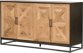 Komoda Indus 160 cm z masívu dub prírodná/grafit