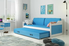 BMS Group Detská posteľ s prístelkou DÁVID 200 x 90 cm biela modrá