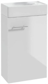 Erga Kim, závesná WC skrinka 39x21x60 cm + keramické umývadlo 40cm, biela lesklá, ERG-207-D-04003+1406