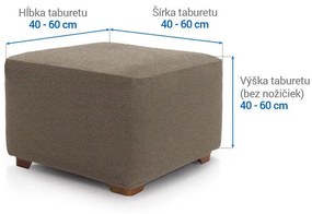 Super strečové poťahy HARMONIA oriešková taburetka (40 - 60 cm)