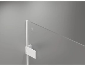 Mexen Lunar-B, výklopný sprchový kút ľavý 90 x 90 cm, 8mm číre sklo, biely profil, 832-090-090-20-00-L