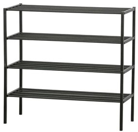 Čierna kovová polica na topánky WOOOD Ferro