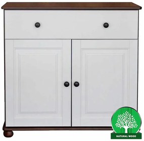Komoda Nr 41 -2D+1S/90X86X40 hnedý/biela fil