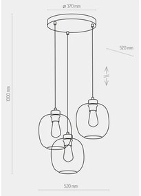 Luster na lanku ELIO 3xE27/15W/230V
