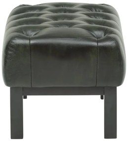 furniture-nabytek.cz - Masívny taburet Chesterfield Kingsfield z pravej kože, zelený – 61×46×43 cm