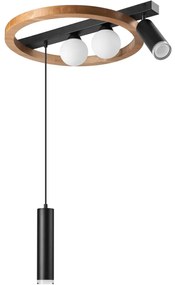 Luster na lanku OTIS 2xG9/5W/230V + 2xE27/15W/230V dub