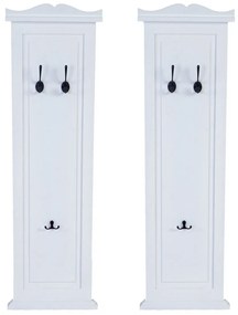 2x vešiaková stena s 3 vešiakmi 53016 - 109x28x3,5 cm, biela