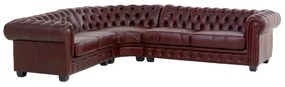 furniture-nabytek.cz - Rohová sedacia súprava Chesterfield z pravej kože, červená