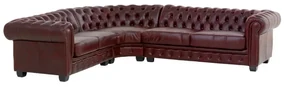 furniture-nabytek.cz - Rohová sedacia súprava Chesterfield z pravej kože, červená