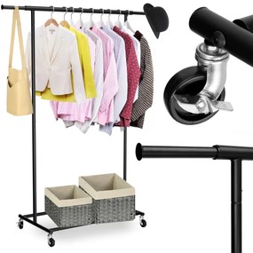 Vešiakový stojan na kolieskach TAHIR čierny