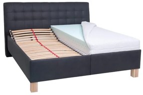 Čalúnená posteľ s matracom a úložným priestorom VIOLET 160x200 cm antracit