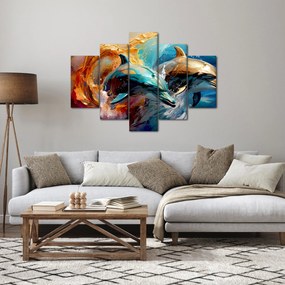 Obraz - Maľba delfínov (150x105 cm)